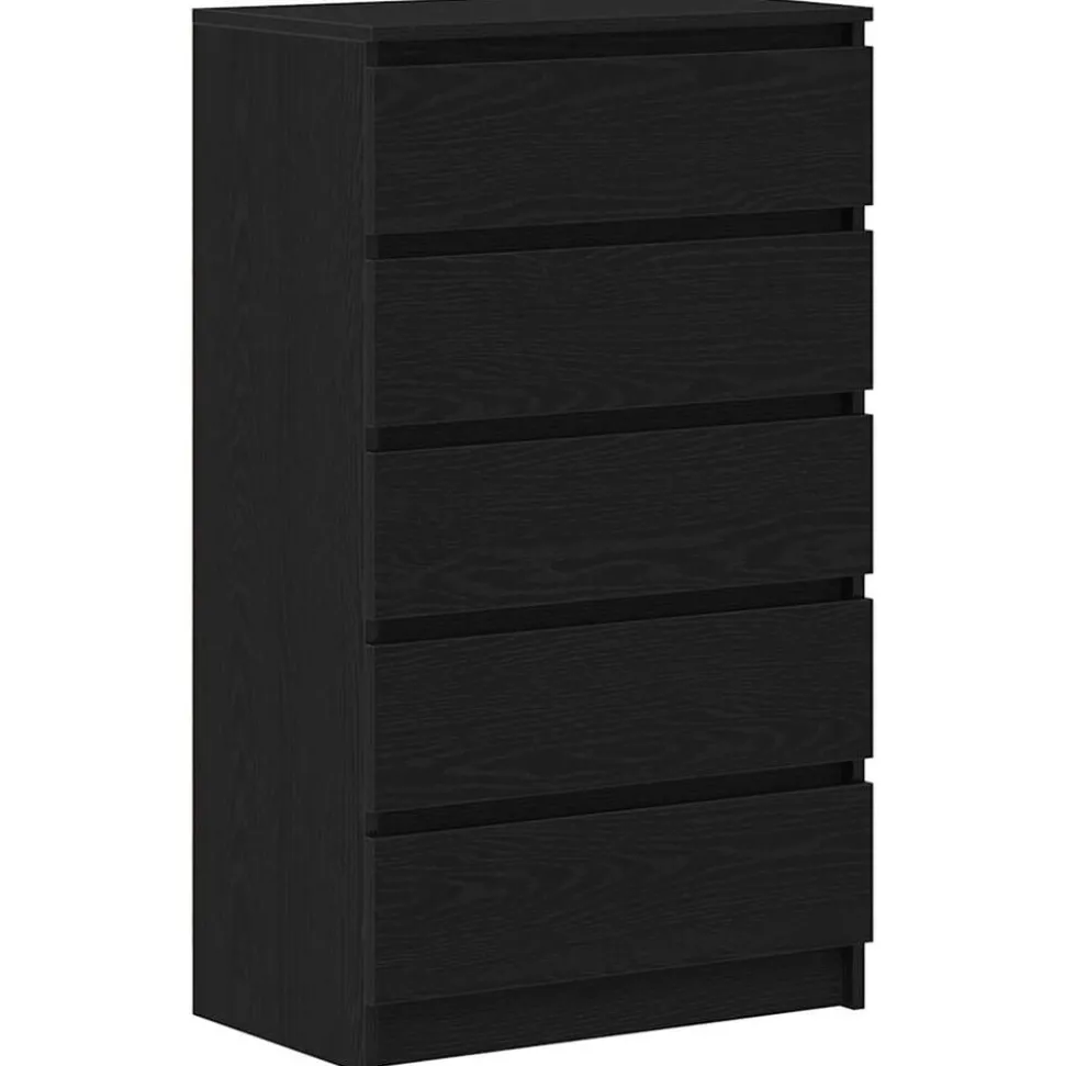 vidaXL Ladekast 60x36x103 cm bewerkt hout zwart eikenkleur