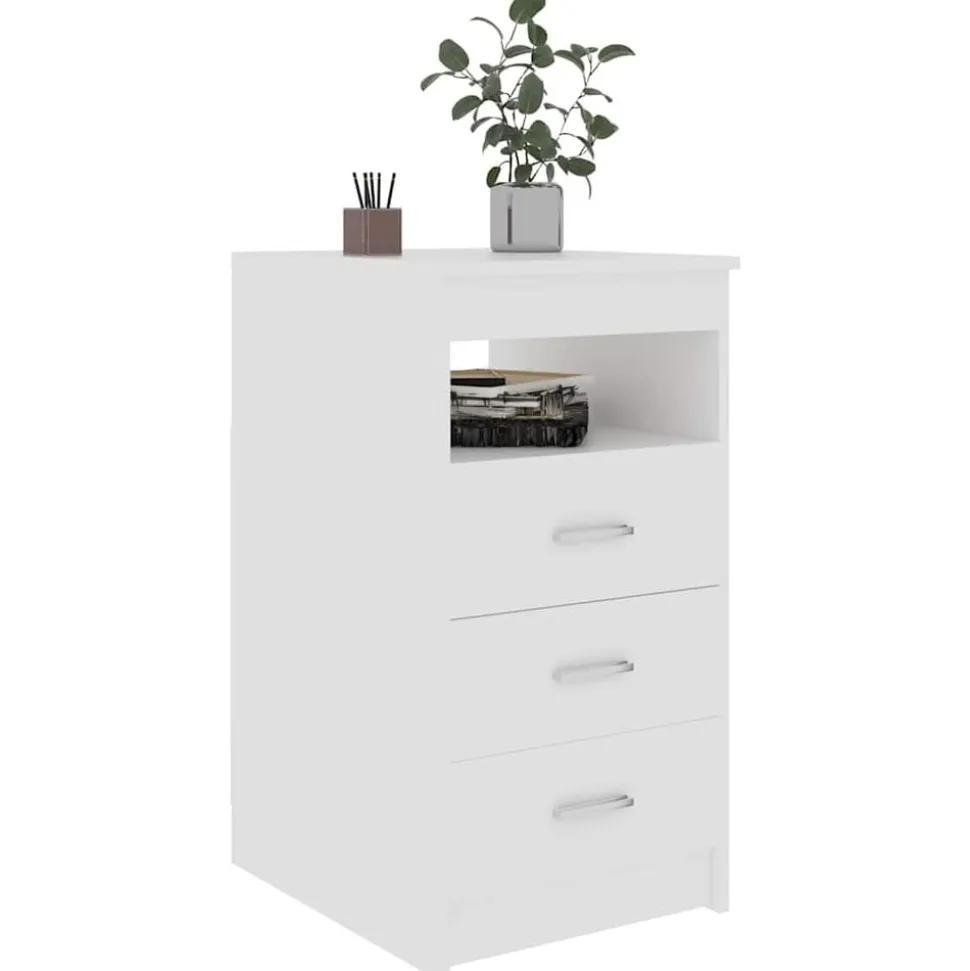 vidaXL Ladekast 40x50x76 cm bewerkt hout wit