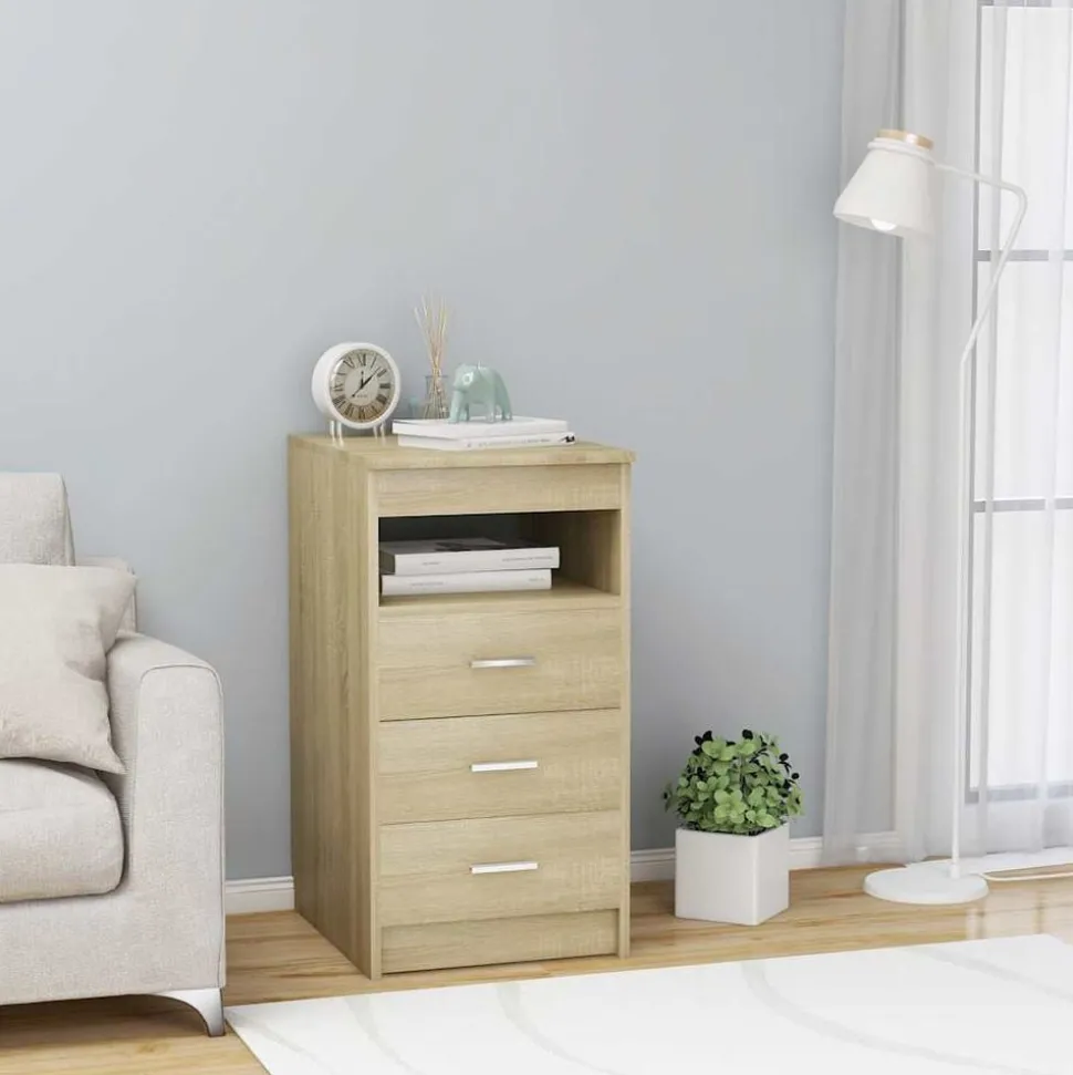 vidaXL Ladekast 40x50x76 cm bewerkt hout sonoma eikenkleurig