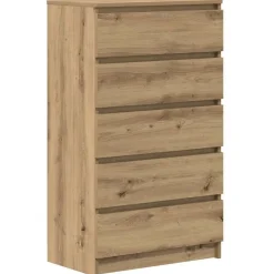 vidaXL Ladekast 60x36x103 cm bewerkt hout artisanaal eikenkleur