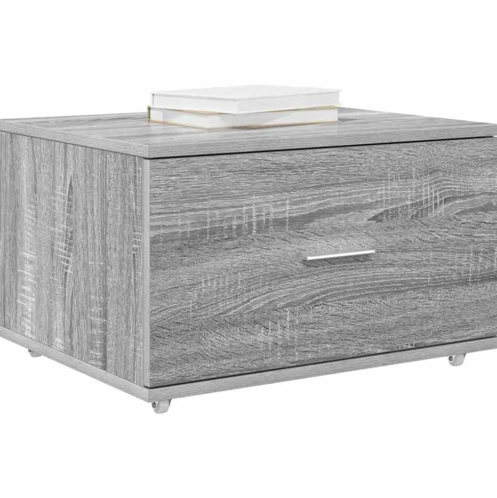 vidaXL Ladenkast met wiel Grijs Sonoma 55 x 45 x 31 cm