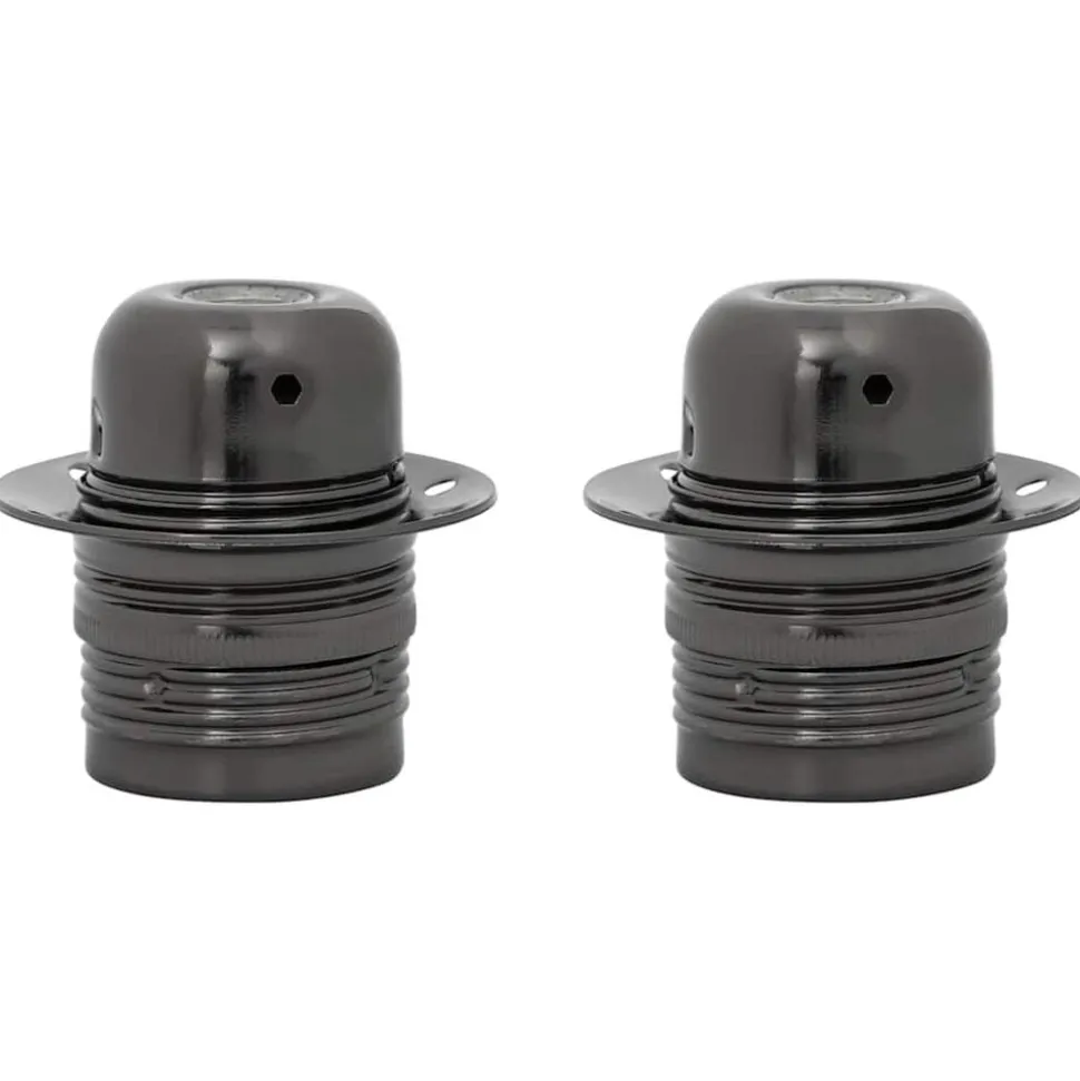 vidaXL Lamphouders 2 st glanzend zwart E27