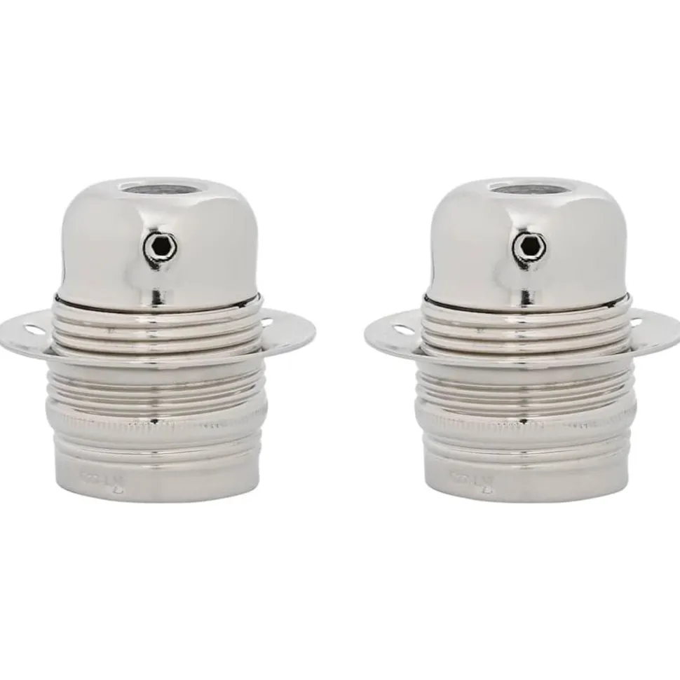 vidaXL Lamphouders 2 st nikkel satijn E27