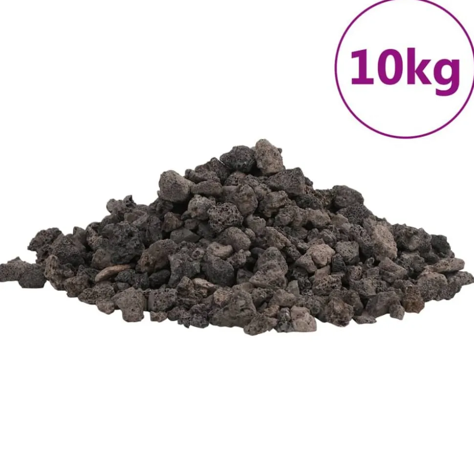 vidaXL Lavastenen 10 kg 1-2 cm zwart