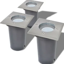 vidaXL LED-Grondspots buiten 3 stuks vierkant