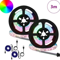 vidaXL LED-strip 2 pcs Zwart en transparant 750 mm Koper en kunststof