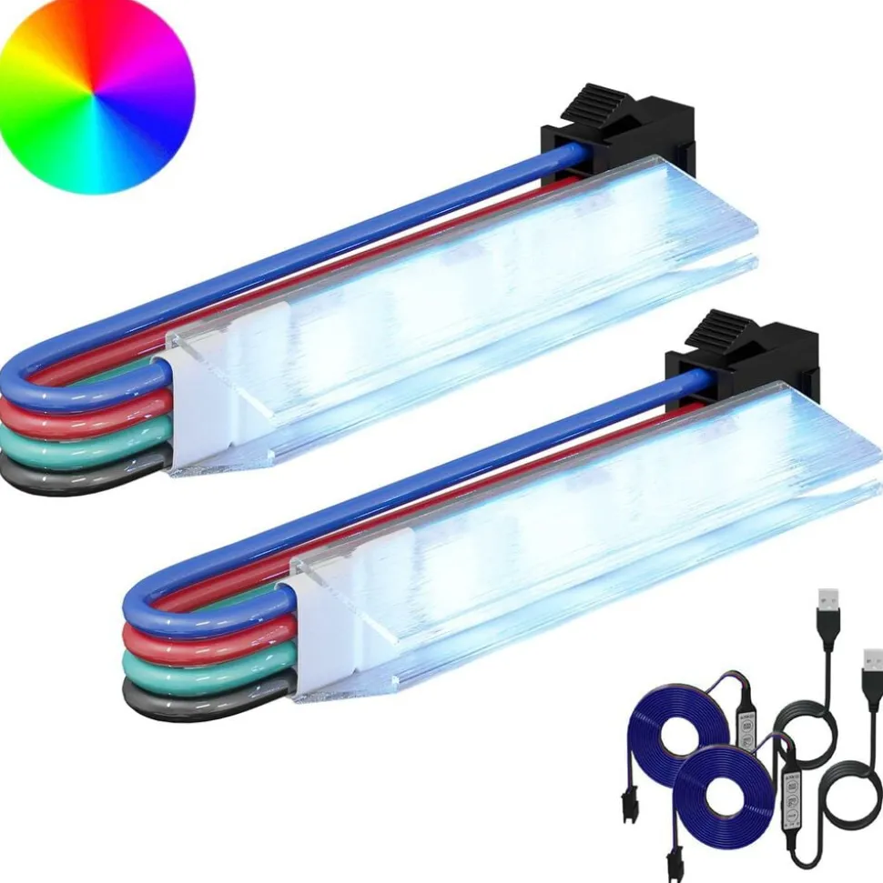 vidaXL LED-strip 2 pcs Zwart en Wit 1745 mm Koper en kunststof