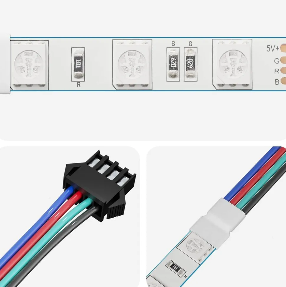 vidaXL LED-strip 2 pcs Zwart en Wit 1745 mm Koper en kunststof