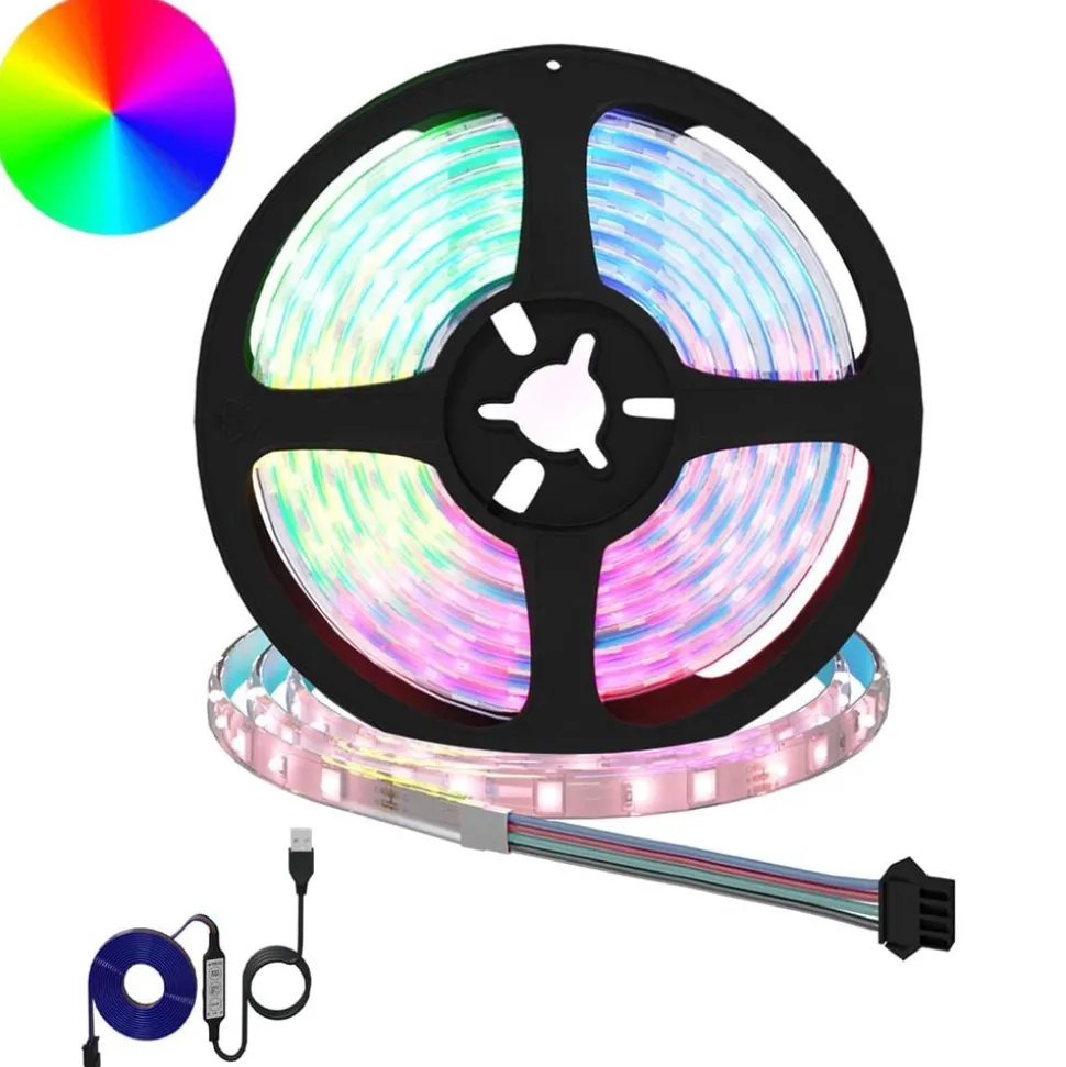 vidaXL LED-strip 2 pcs Zwart en transparant 210 x 0,8 x 0,3 cm