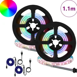 vidaXL LED-strip 2 pcs Zwart en transparant 550 mm Koper en kunststof