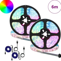 vidaXL LED-strip 2 pcs Zwart en transparant 3000 mm Koper en kunststof