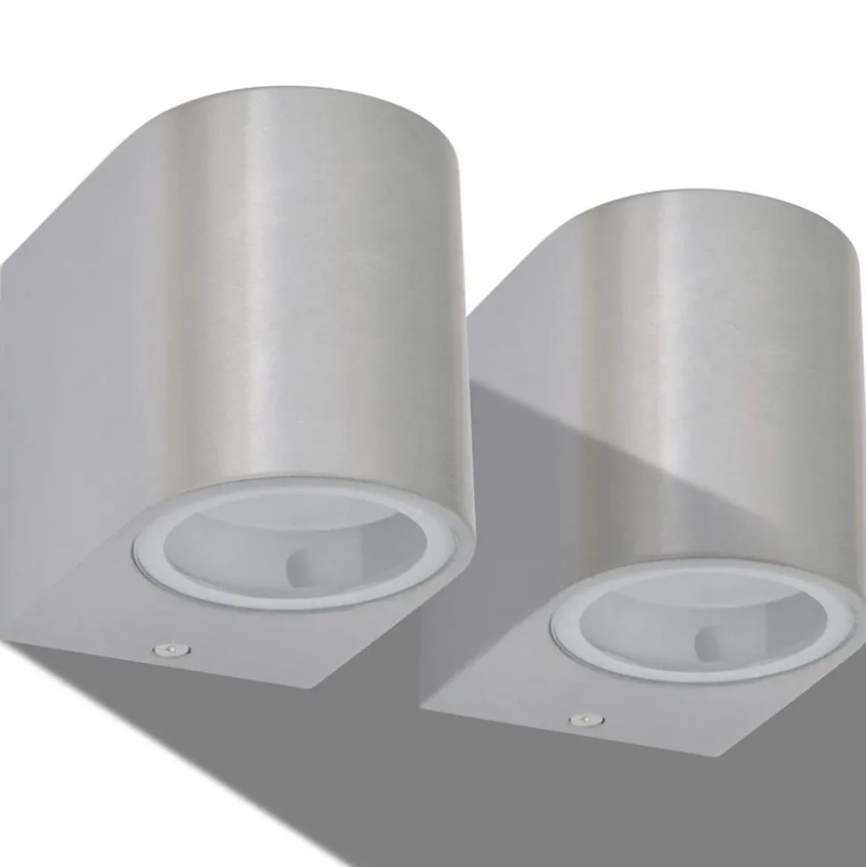 vidaXL LED-wandlamp tuin neerwaarts rond 2 st