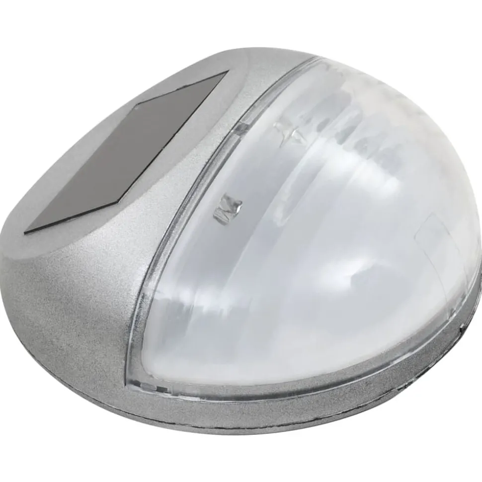 vidaXL LED-wandlampen solar rond zilver 12 st