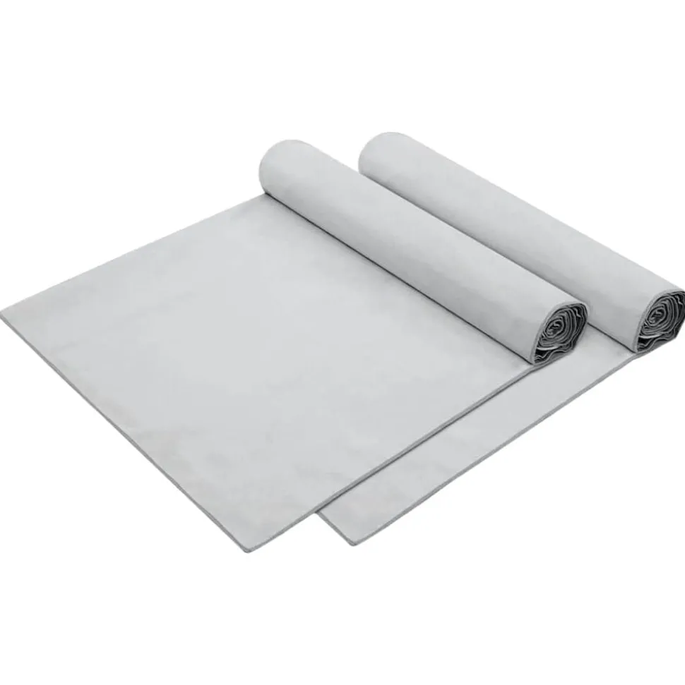 vidaXL Ligbedhanddoeken 2 pcs Grijs 210 x 75 cm Polyester en Polyamide