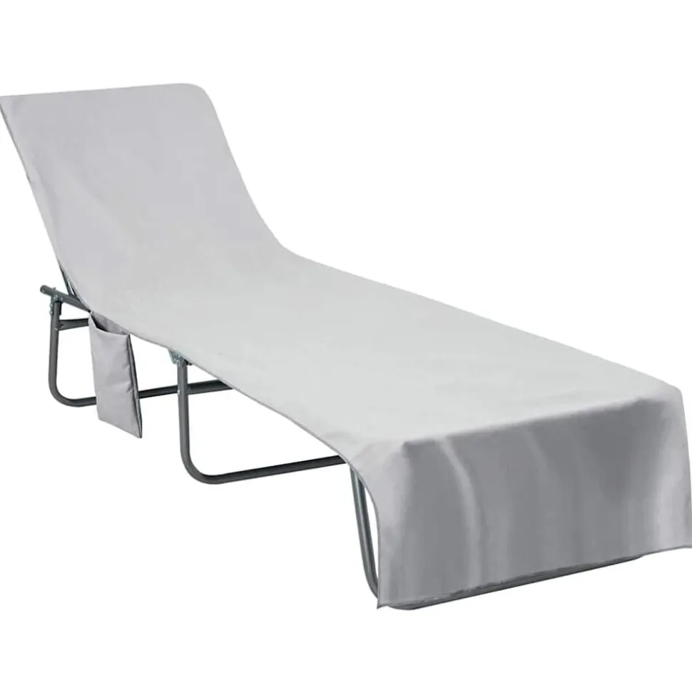 vidaXL Ligbedhanddoeken 2 pcs Grijs 210 x 75 cm Polyester en Polyamide