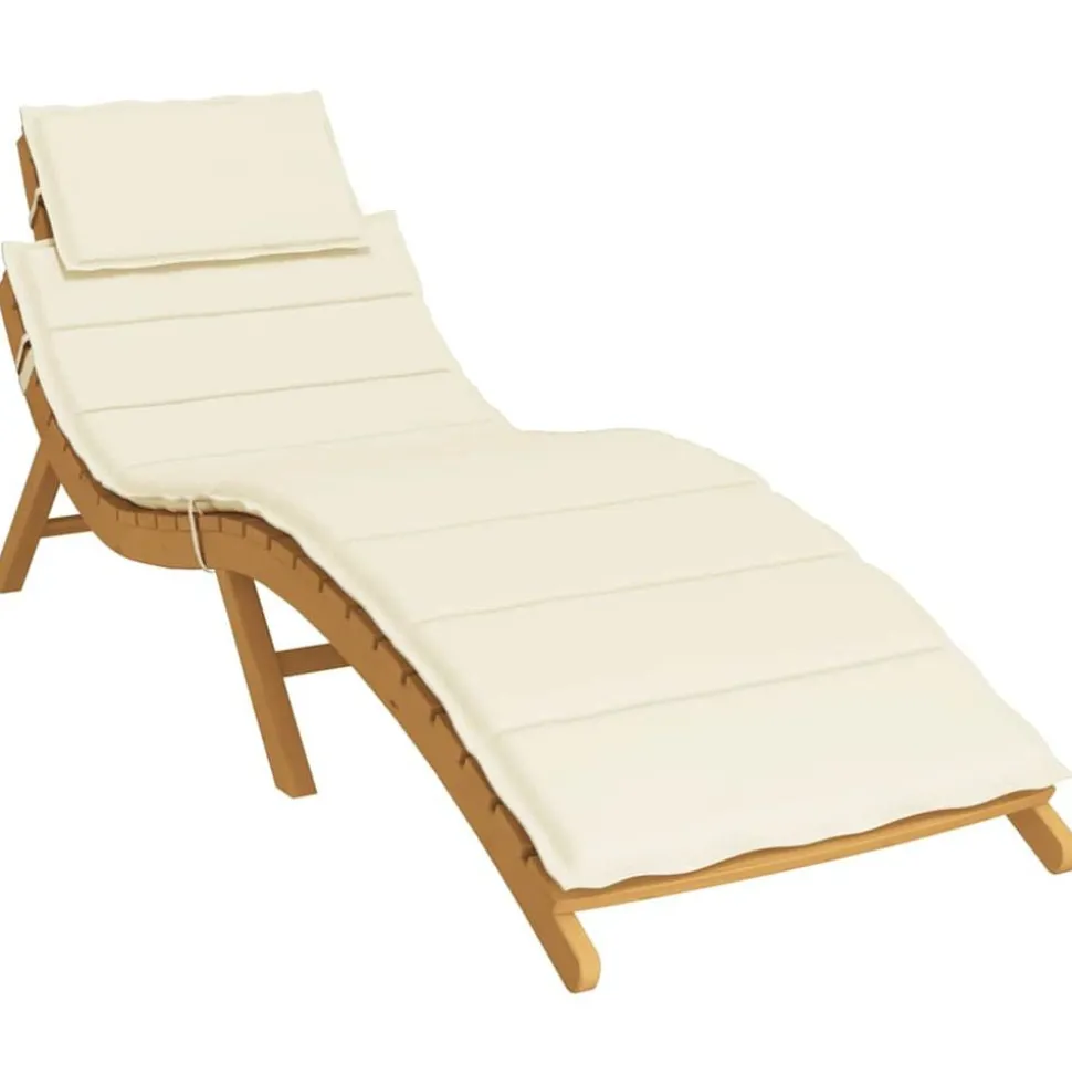 vidaXL Ligbedkussen 186x58x4 cm oxford stof crèmekleurig