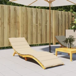 vidaXL Ligbedkussen 200x50x3 cm oxford stof beige