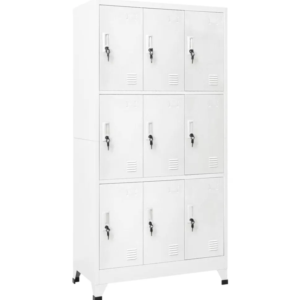 vidaXL Lockerkast met 9 vakken 90x45x180 cm staal grijs