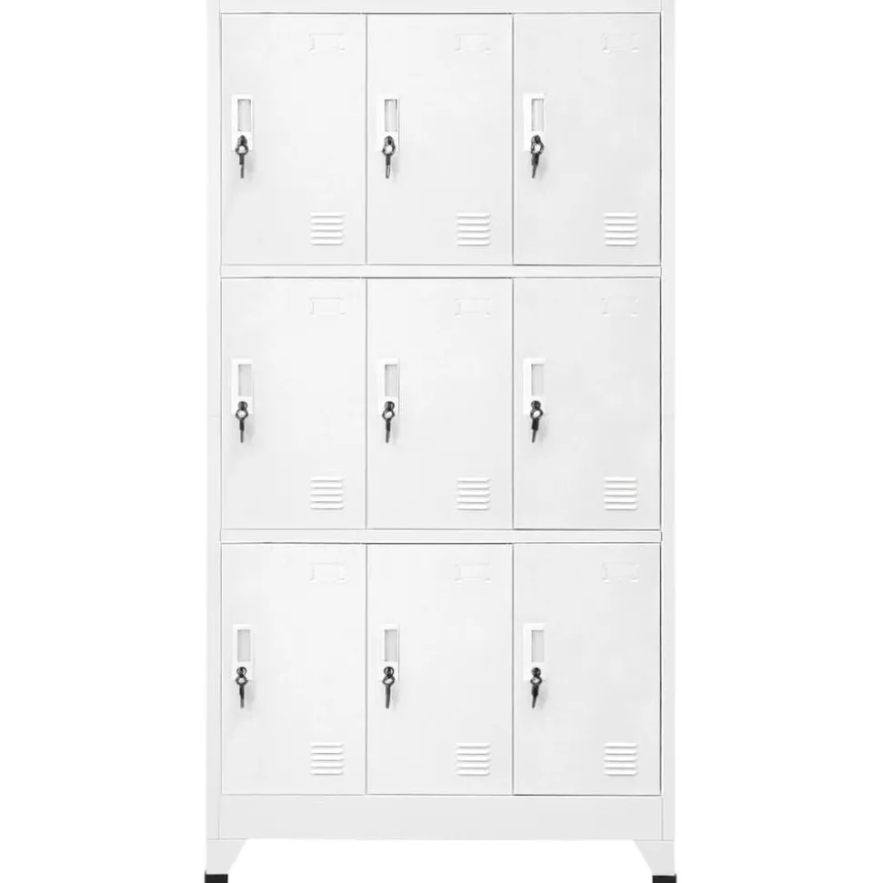 vidaXL Lockerkast met 9 vakken 90x45x180 cm staal grijs