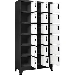 vidaXL Lockerkast 90x40x180 cm staal antracietkleurig en wit
