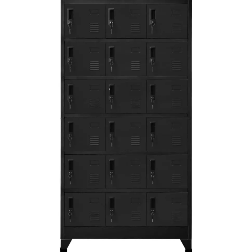 vidaXL Lockerkast 90x40x180 cm staal zwart
