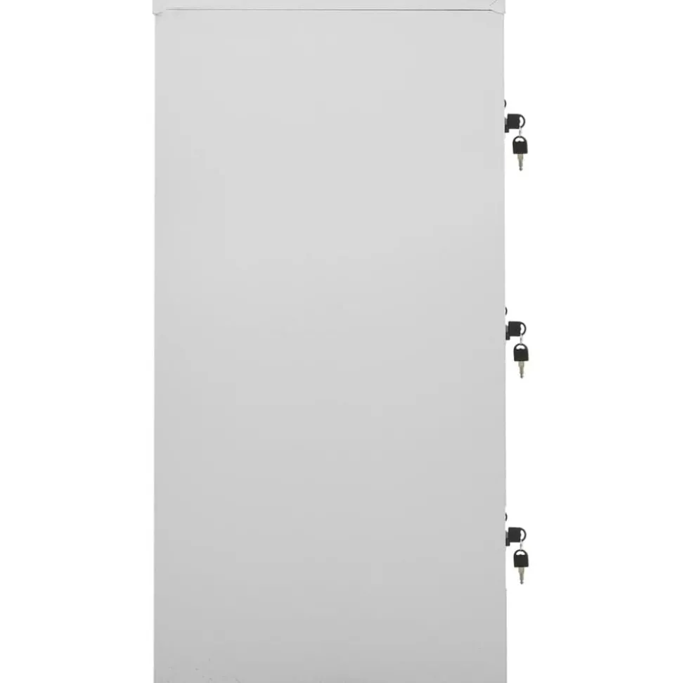vidaXL Lockerkast 90x45x92,5 cm staal lichtgrijs en blauw