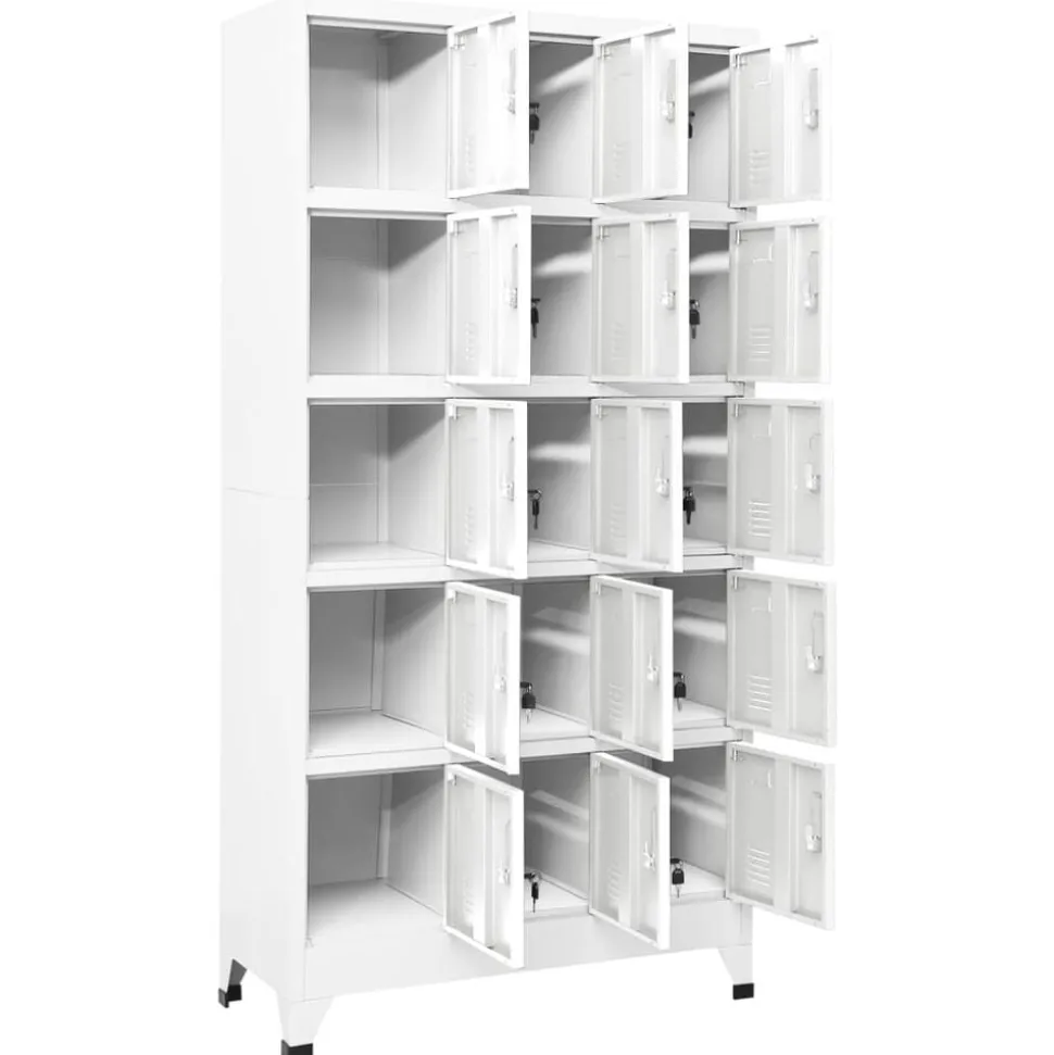 vidaXL Lockerkast 90x40x180 cm staal lichtgrijs