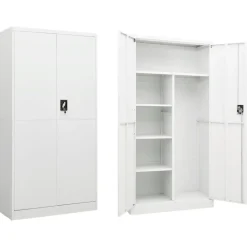 vidaXL Lockerkast 90x40x180 cm staal wit