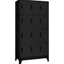 vidaXL Lockerkast 90x45x180 cm staal zwart
