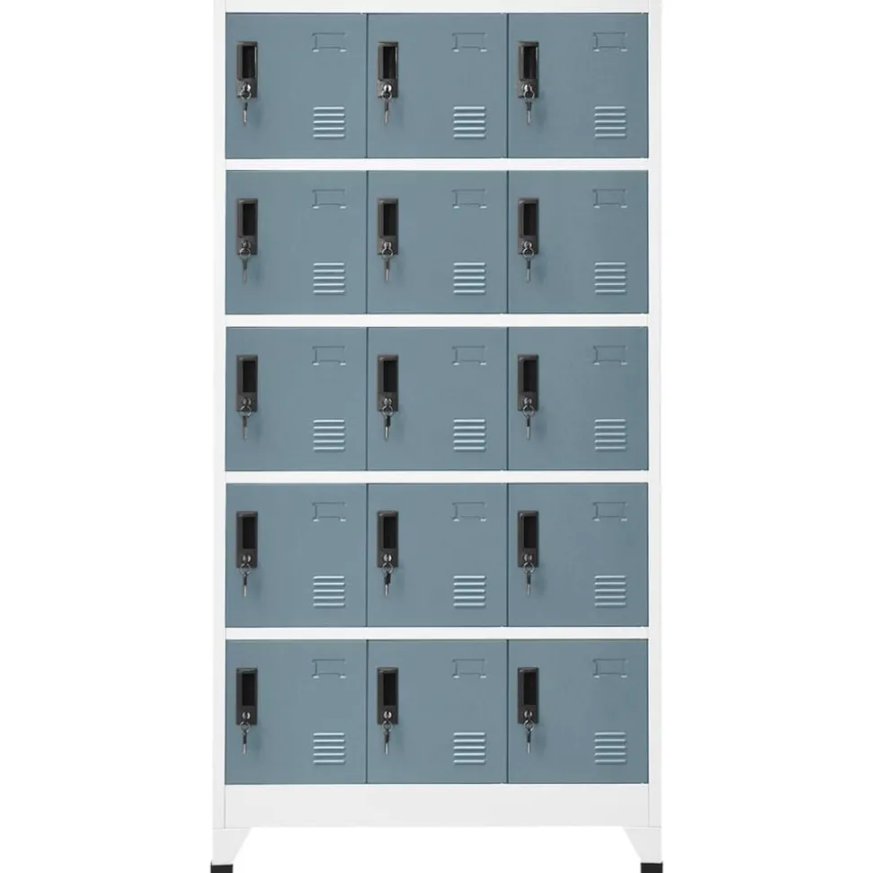 vidaXL Lockerkast 90x40x180 cm staal lichtgrijs en donkergrijs