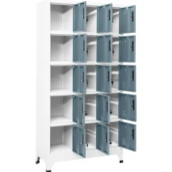 vidaXL Lockerkast 90x40x180 cm staal lichtgrijs en donkergrijs
