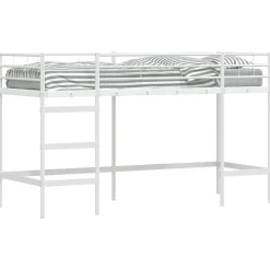 vidaXL Loftbed voor Kids Wit 74,5 x 190 cm Staal