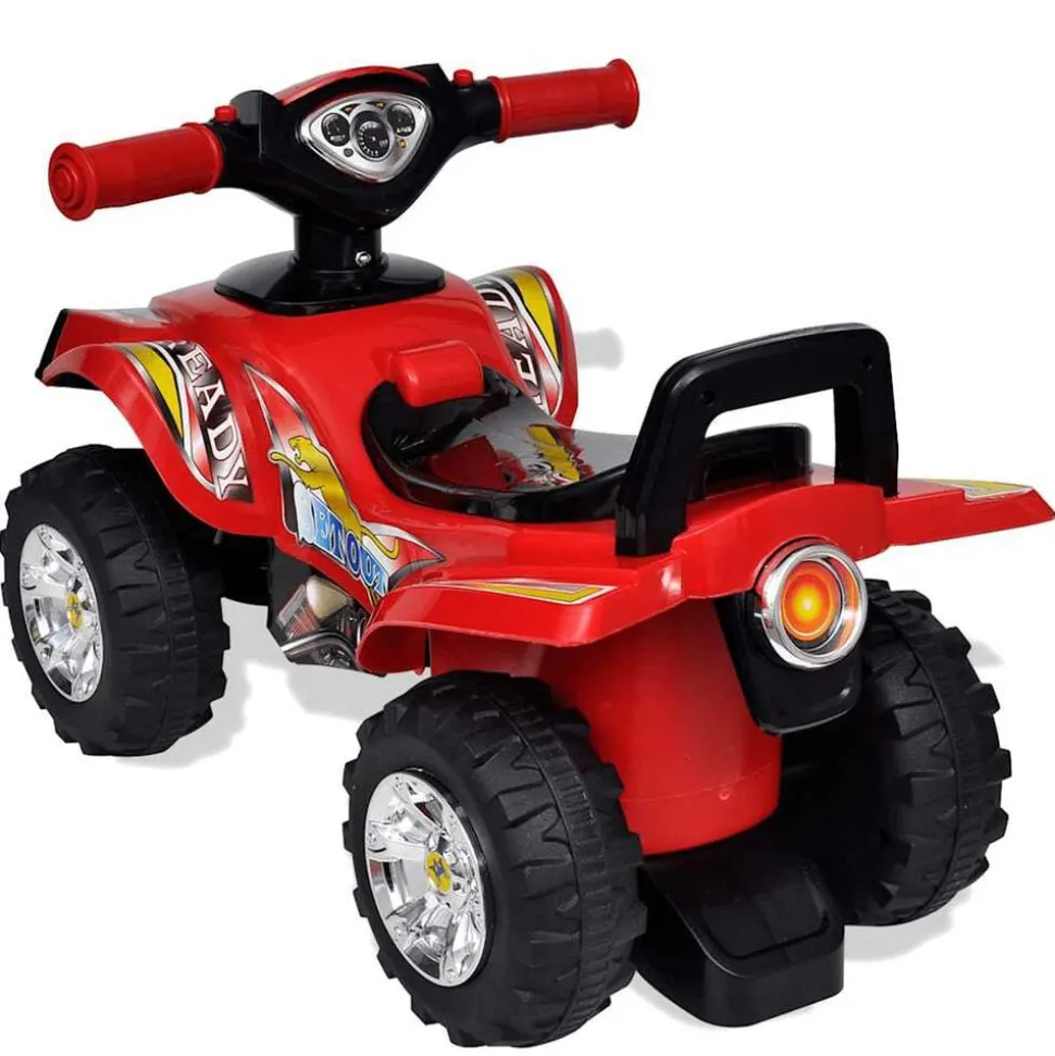 vidaXL Loopquad met licht en geluid rood