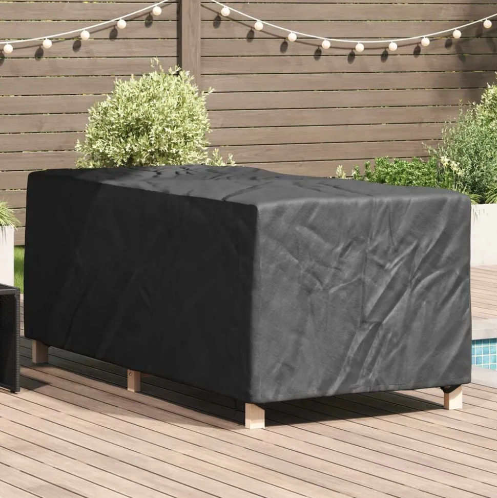 vidaXL Lounger Hoes Effen Zwart 205 x 100 x 70 cm Stof