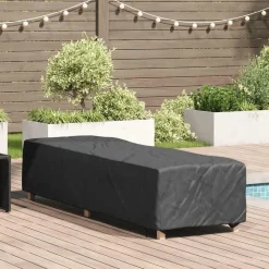 vidaXL Lounger Hoes Effen Zwart 74 x 210 x 40 cm Stof