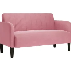 vidaXL Loveseat bank 109 cm fluweel roze