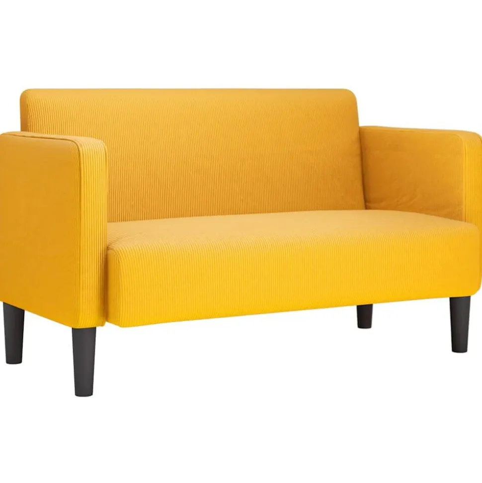 vidaXL Loveseat bank 109 cm corduroy stof lichtgeel