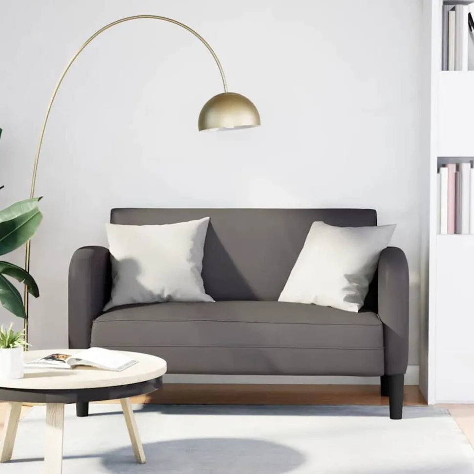 vidaXL Loveseat bank 110 cm kunstleer grijs
