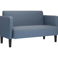 vidaXL Loveseat bank 109 cm corduroy stof blauw