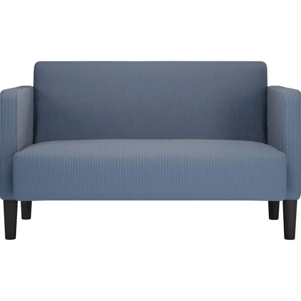 vidaXL Loveseat bank 109 cm corduroy stof blauw