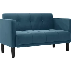 vidaXL Loveseat bank blauw 111 cm fluweel