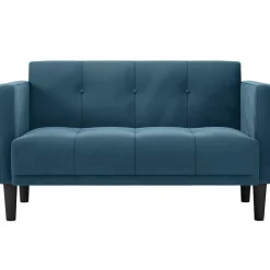 vidaXL Loveseat bank blauw 111 cm fluweel