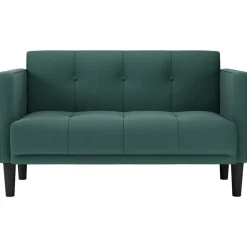 vidaXL Loveseat Bank Donkergroen 111 cm Stof
