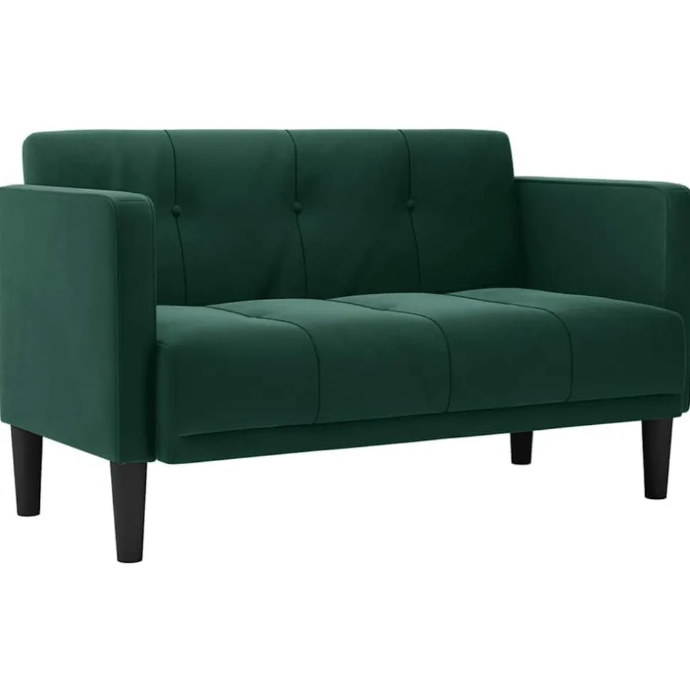 vidaXL Loveseat bank donkergroen 111 cm fluweel