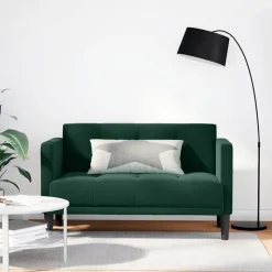 vidaXL Loveseat bank donkergroen 111 cm fluweel