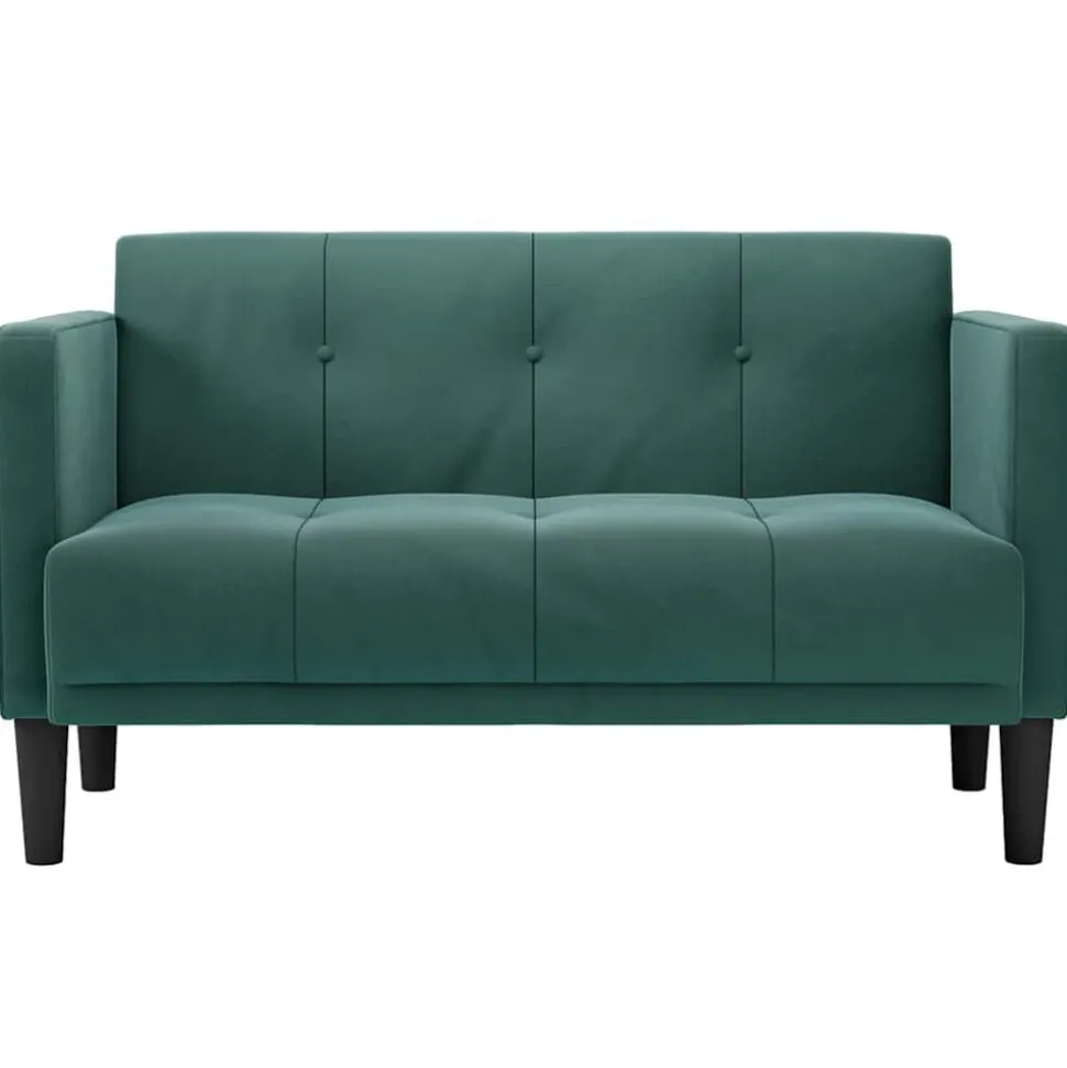 vidaXL Loveseat bank donkergroen 111 cm fluweel
