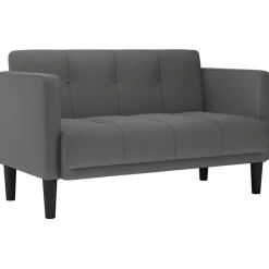 vidaXL Loveseat Bank Donkergrijs 111 cm Stof