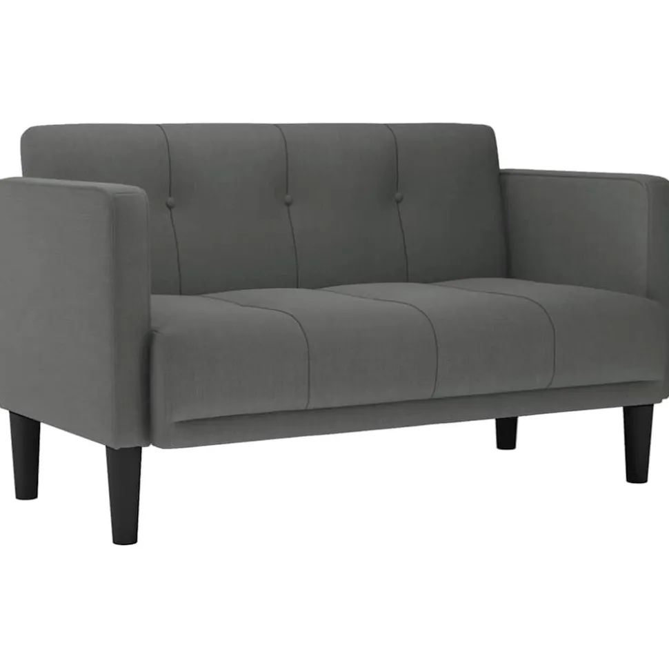 vidaXL Loveseat Bank Donkergrijs 111 cm Stof