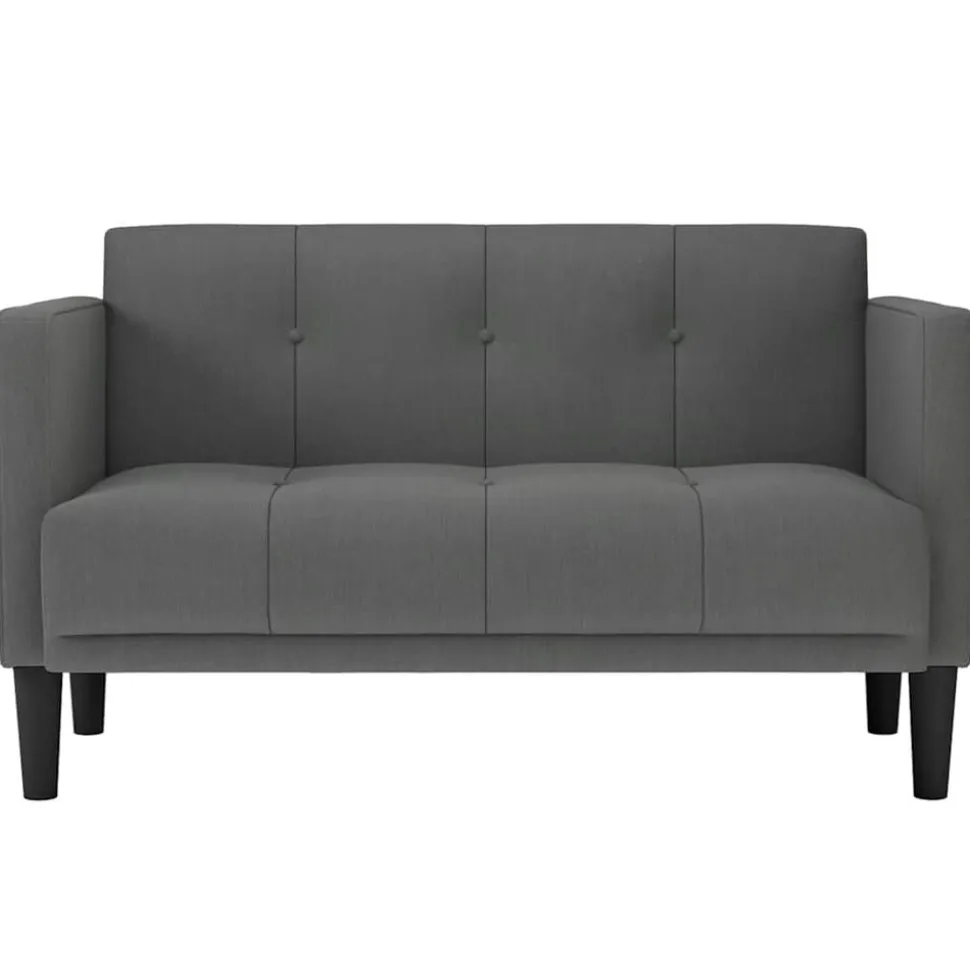 vidaXL Loveseat Bank Donkergrijs 111 cm Stof