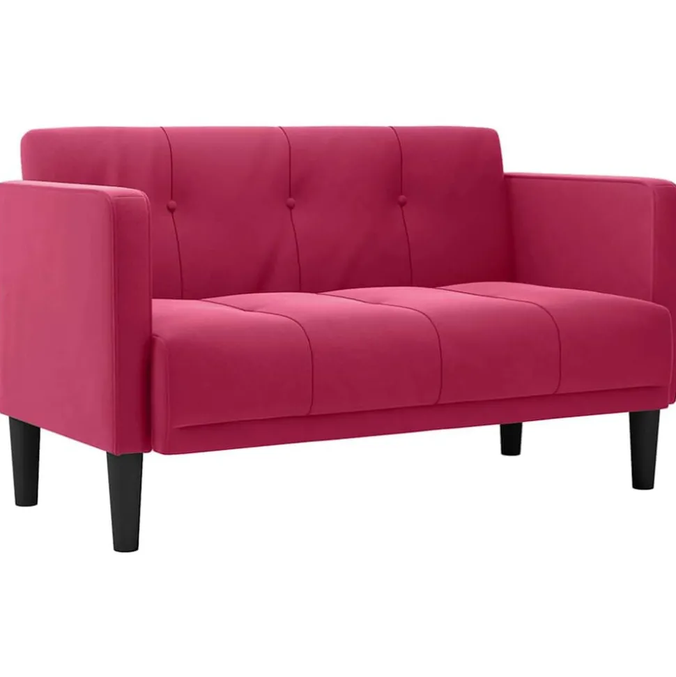 vidaXL Loveseat bank wijnrood 111 cm fluweel